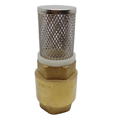 China General Brass Spring Check Valve With SS Filter Brass Suction Valve 1/2