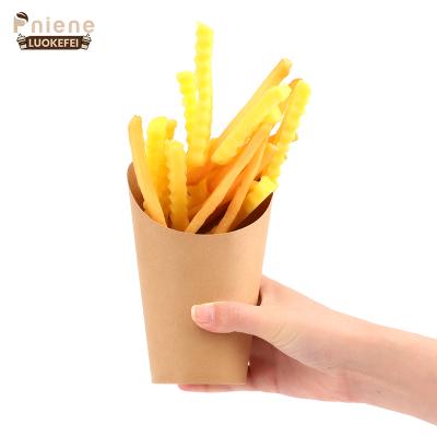 China OEM Service 12oz Disposable French Fries Take Away Disposable Paper Cup French Fries Cups for sale