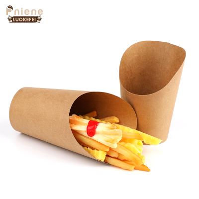 China Disposable Paper Cups Disposable French Fries , French Fries Cup 16oz for sale