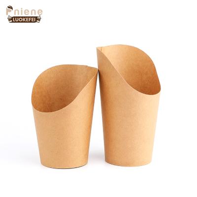 China New Design Disposable French Fries Fried Chicken Potato Chips Cup Custom Printed Wrapping Paper French Fries Cup for sale