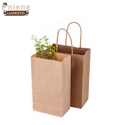 China Recycled Materials Customized Printed Carry Paper Bag Disposable Paper Bag Cheap Price Paper Food Bag for sale