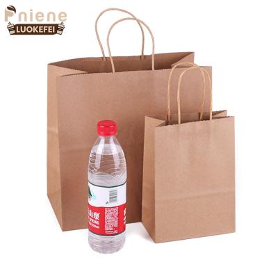 China Eco-Friendly High Quality Recycled Materials Take Away Paper Bag High Grade Paper Bag With Handle Kraft Paper Bag for sale