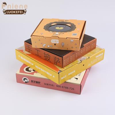 China Disposable pizza box personalizada supply color printing pizza corrugated paper disposable paper box for sale