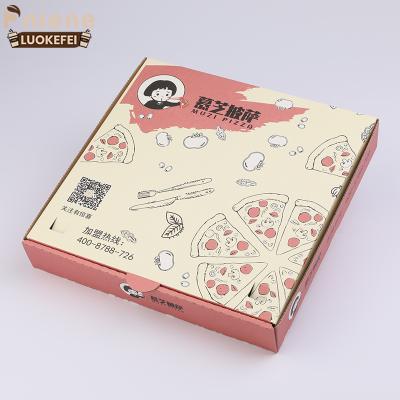 China Disposable Fast Delivery Pizza Box Manufacture Reusable Corrugated Pizza Packaging Box Custom Pizza Boxes for sale