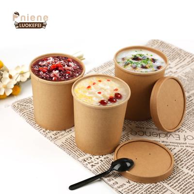 China High Quality Disposable Paper Cup Recyclable Hot Sale Food Grade Soup Cups Soup Bowl Wrapping Paper Soup Cup for sale