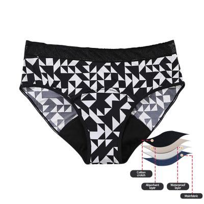 China Anti-Bacterial CUSTOM DESGIN PRINTED Argyle Menstrual Panties Teen Girl Leak Proof brief Period Panties Underwear for sale