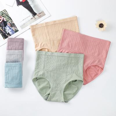 China QUICK DRY High Hip Stripe Abdomen Waist Lift Panties Cotton Underpants Hot Breathable Triangular Seamless Women Shorts for sale