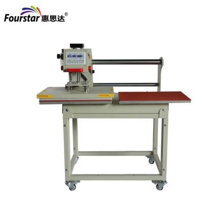 China 38x38cm Flat Product Printable Four Star Double Station Pneumatic Heat Press Machine For Textile Business for sale