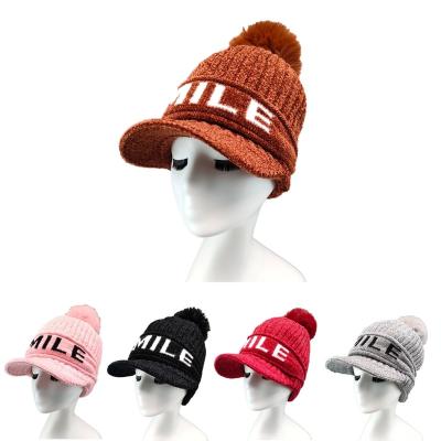 China COMMON Women Thicken Warm Woolen Knitted Hats Ski Hat Soft Knit Bonnet Beanie Breathable Caps Fall Winter Gorras for sale