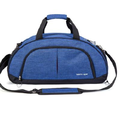 China 2021 Large Capacity Blue Bag Durable Waterproof Sports Gym Travel Duffel Bag With Shoe Compartment for sale