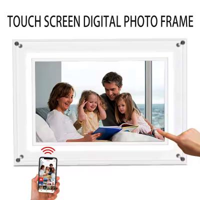 China Aanraakscherm 10,1 inch Acryl Video Digitaal Foto NFT Frame Met Wifi 32GB Te koop