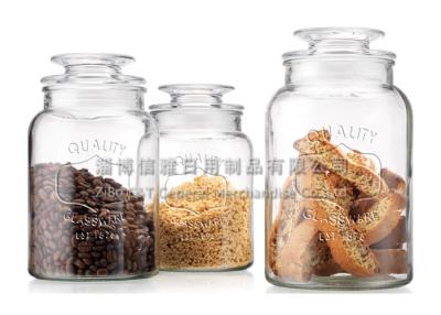 China For cookie , sweets , sugar , coffee , tea Glass Storage Canisters / large glass storage jars for sale