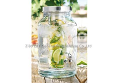 China 5.7L Glass beverage dispenser with infuser / Jar With Spout For cold juice drinking for sale