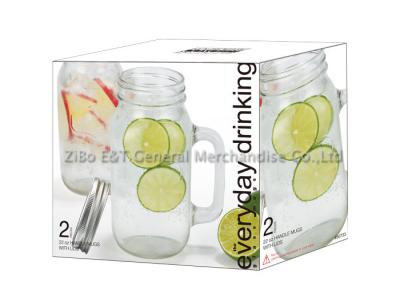 China Customized mason jar mugs with lids 22oz / mason jar for drinking food grade for sale