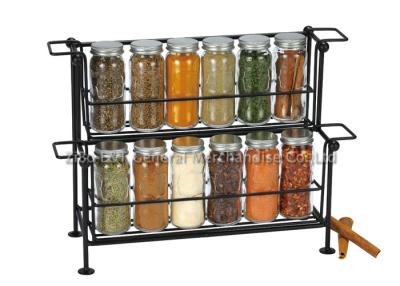 China SGS/FDA   12 pieces small glass  spice jars  with lids on rack 2 tier , 90ml for spicy for sale