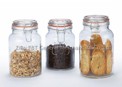 China Homeware Glass Canister Set  , kitchen storage jar sets 1L / 1.3L / 1.6L  SGS/FDA for sale