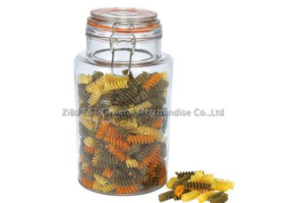 China 2.1L Kitchen Glass Storage Jars with clamp lids / airtight food storage containers for sale