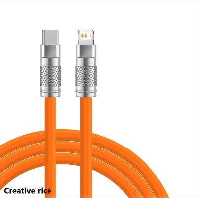 China Super Fast Charging Player 120W 6A Silicone USB Cable Liquid Type-C MP3/MP4 To IOS Lighting Charger Data Line For iPhone Xiaomi Huawei Samsung for sale