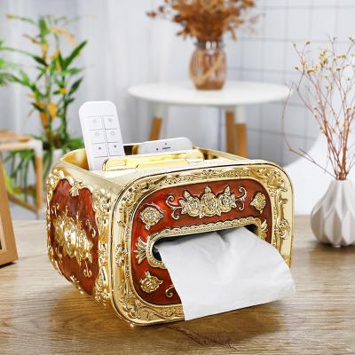 China Creative new CLASSIC European multi-functional living room coffee table box tissue storage box restaurant tissue box for sale