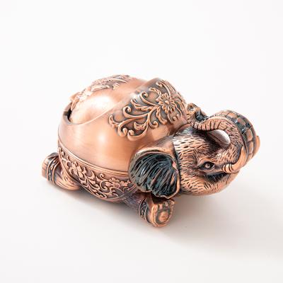 China Hot Selling Metal Ashtray Elephant Design Household Aluminum Alloy Reusable Ashtray for sale