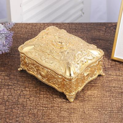 China Jewelery Packaging European Style Luxury Jewelry Box Rectangle Jewelry Box Retro High-end Exquisite Jewelry Set Box for sale