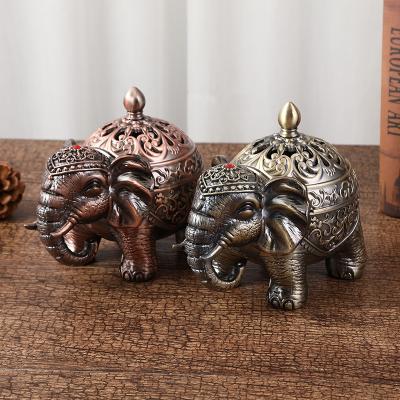 China Retro Religious European Style Living Room Dining Room Decoration Elephant Metal Censer for sale