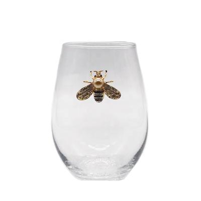 China Sustainable Bee 16oz/18oz/20oz/30oz Stemless Wine Glasses; Custom stemless wine glasses for decor for sale