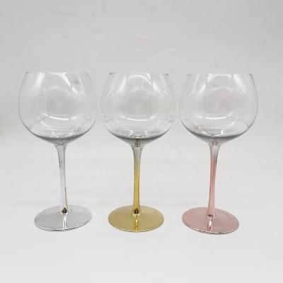 China New Classic/Postmodern Stem Gin Glasses, 16oz Gold Plated, Silver & Rose Stem Glassware Place Gift for sale