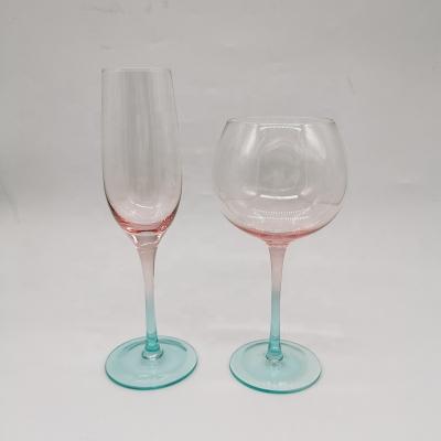 China 16oz 100% Modern Stem Hand-blown Gin Glasses; 8oz Fancy Stem Champagne Flutes for sale