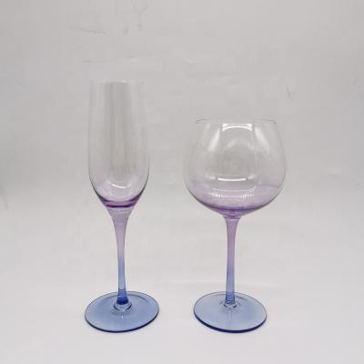 China 8oz Modern Colorful Stem Champagne Flutes; 15oz Custom Colored Stem Gin Glasses for sale