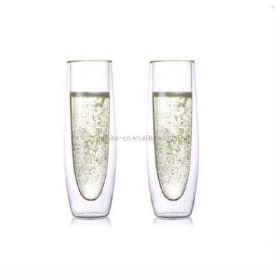 China 2017 Hot Sell Wine/Gift Double Wall Stemless Champagne Flute, Set of 6 for sale