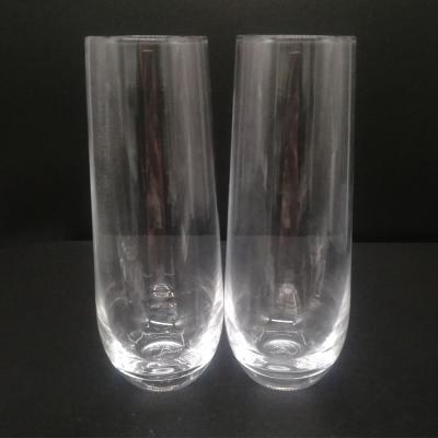 China Wholesale Bulk Handmade Champagne Stemless Flutes Bulk Swollen Glass 9oz; Custom Tumbler Champagne Flutes for sale