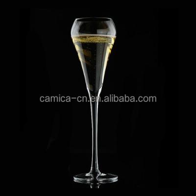 China Hand Blown 100% Bohemian Champagne Crystal Champagne Flute for sale