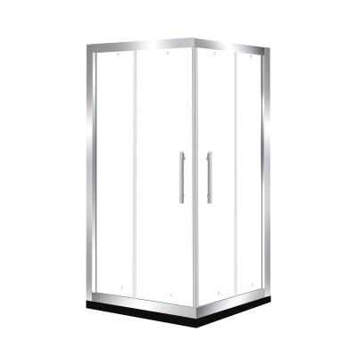 China Modern TNS TR3308 4 Panels Soft Double Sliding Door Rubber Narrow Portacabin Bumper Large L Shape Sliding Shower Screen for sale