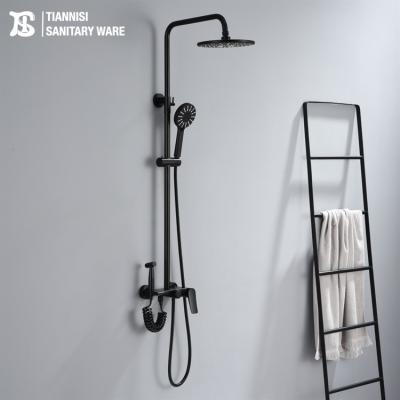 China With Slide Bar TC1003-4B Bathroom Fittings Bath Shower Faucets, Black Bathroom Faucet, Black Faucet Bathroom for sale