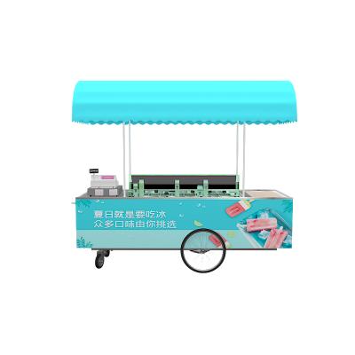 China Mobile Fast Food Display Carts Kiosks Chili Vending Bike Commercial Food Supply Cheap Outdoor Used Vendor Carts Refrigeration Carts For Selling Food Te koop