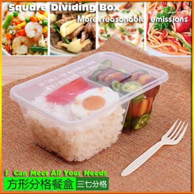 China Minimalist Disposable Double Box, Slot Fast Food Box, Two Take Out Transparent Lunch Box for sale