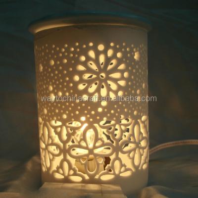 China Aroma Diffuser and Oil Warmer Home Aroma Burner Simple Porcelain Decoration Candle Holder for sale