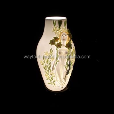 China Elegant hand painted home deco ceramic vase lamp for sale