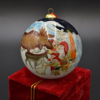 China Personalization Ornaments Inside Painted Christmas Ornament Glass Ball for sale