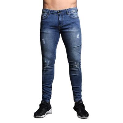 China European and American fashion breathable small feet jeans men wish the new fashionable knee holes explosion models denim pants for sale