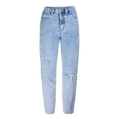 China Factory direct wholesale QUICK DRY classic high waisted light blue women's vintage boyfriend jeans for women ripped denim mom jeans for sale