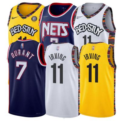 China 2020-22 New City Edition Jersey Breathable Nets 11# Irving 7# Durant Embroidered Basketball Jersey for sale