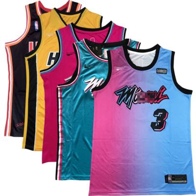 China Breathable IN STOCK 2022 Miami Basketball Team Heat Jersey High Quality Latest Embroidery 22 Butler 3 WADE Basketball Jersey for sale