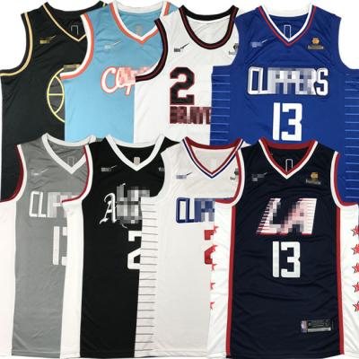 China LA Clippers Basketball Uniform Classic Style Embroidered Tank Top Men's Breathable Fitness Sports Wear Leonard #2 George #13 for sale