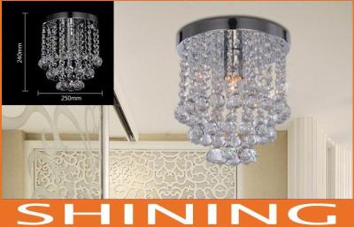 China Hotel Lighting Fixture E27 Pendant Crystal Light Chrome Color for sale