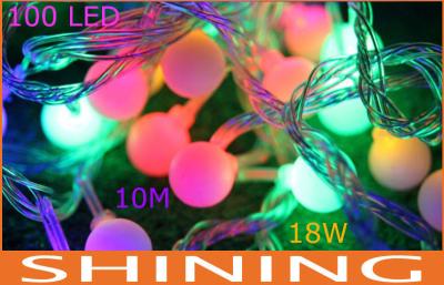 China Waterproof 10m RGB LED String Lights , 100pcs Ball Shape Lamps for sale