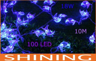 China Outdoor Waterproof 5m / 10m LED String Lights 100pcs Blue Bulbs for sale