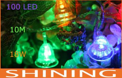 China 110V Multicolor Outdoor LED String Light 100pcs Bell Shape Bulbs for sale