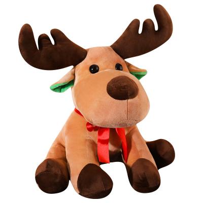 China Custom Plush Merry Christmas Gift OEM Sample Christmas Snowman Doll Deer Stuffed Plush Reindeer Decorations Toys Dolls for sale